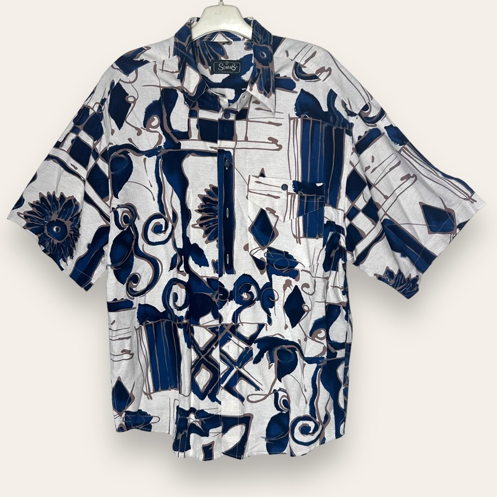 Scarab linen button down shirt